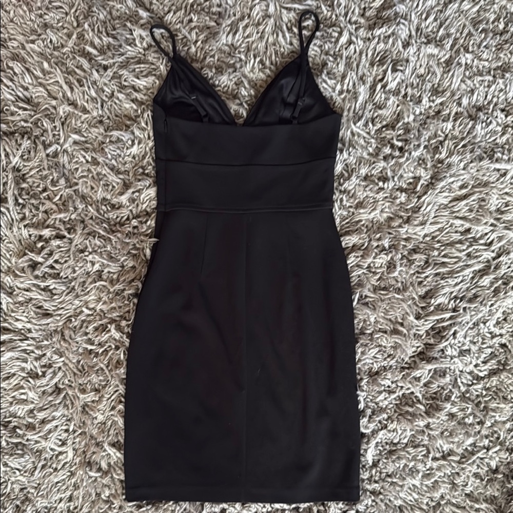 Express Black Ribbed Bodycon Mini Dress - Picture 3 of 4